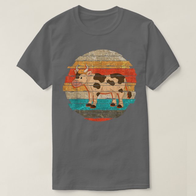 T-shirt Retro Agriturisateur de vaches animales de ferme V (Design devant)
