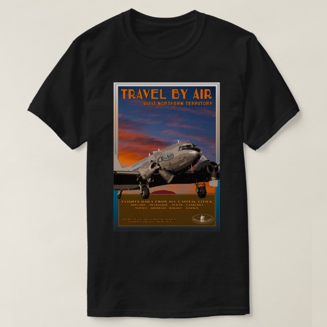T-shirt Retro Airline Voyage DC304 (Design devant)