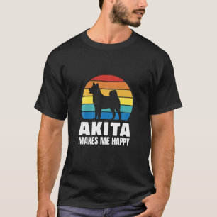 T-shirt Retro Akita Inu Chien Maman Chien Papa Vintage Aki