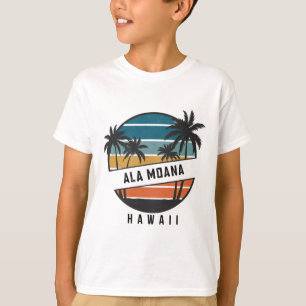 T-shirt Rétro Ala Moana Beach Hawaï Planche de surf Surf 