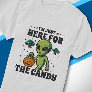 T-shirt Retro Alien Je Suis Ici Juste pour les Bonbons Hal