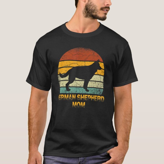 T-shirt Retro Allemand Berger Maman Doxie Chien Propriétai (Devant)