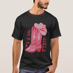 T-shirt Retro Allons Filles Pays Western Cowgirl