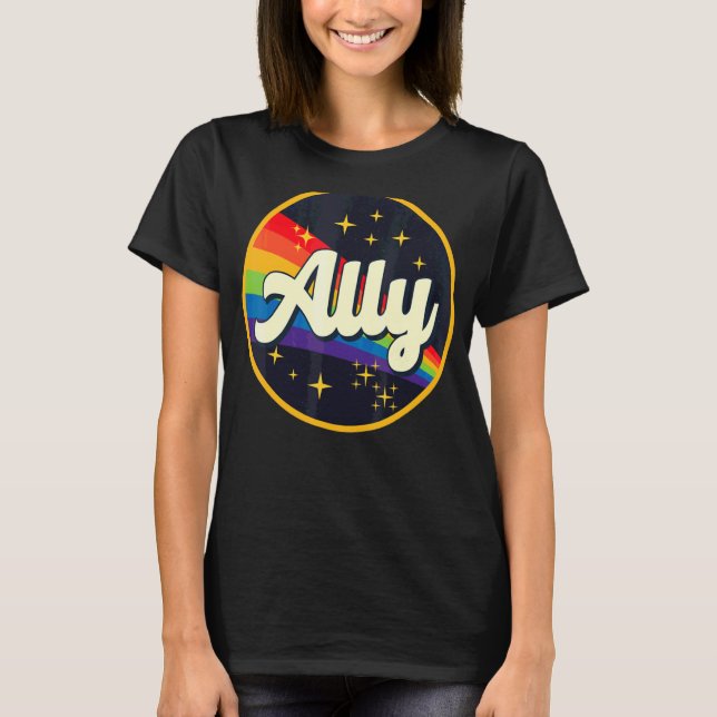 T-shirt Retro Ally Lgbtq les années 70 Drapeau Gay pride L (Devant)