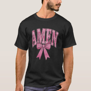 T-shirt Retro Amen Floral Coquette Arc Jésus Fille Femmes