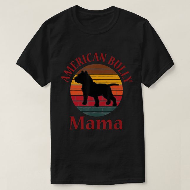 T-shirt Retro American Bull Dog Mama cadeau Bulldog Lover  (Design devant)