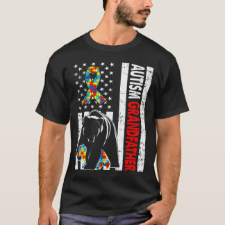 T-shirt Retro American Flag Autism Grand-père Oear Award