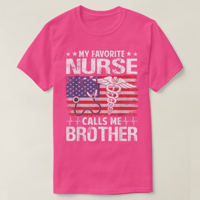 T-shirt Retro American Flag Mon infirmière préférée m'appe (Design devant)