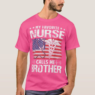 T-shirt Retro American Flag Mon infirmière préférée m'appe