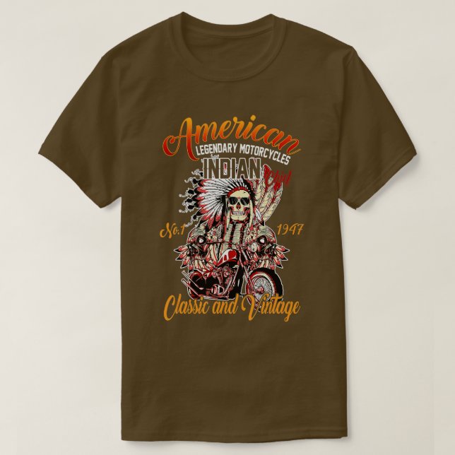 T-shirt Retro American Motorcycle Indian pour vieux motocy (Design devant)