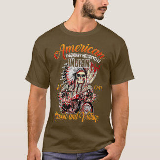 T-shirt Retro American Motorcycle Indian pour vieux motocy