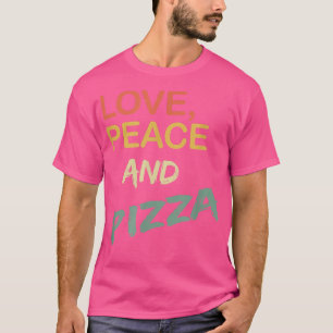 T-shirt Retro Amour Paix Et Pizza Vintage Pour Femmes & Mo