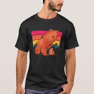 T-shirt Retro Animal Nature Forêt Extérieure Grizzl