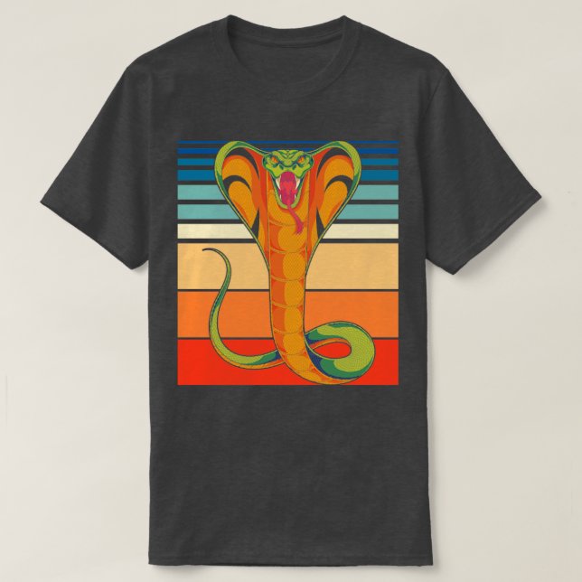 T-shirt Rétro Animal Reptile Lover Pet Cobra Snake (Design devant)