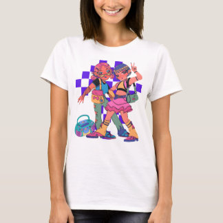 T-shirt Retro Anime Duo Graphic Tee