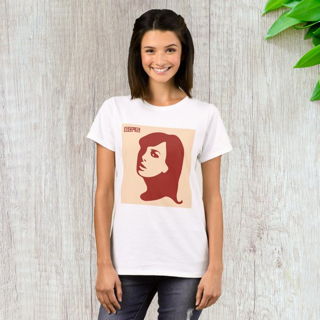 T-shirt Rétro années 1960 minimaliste femme Illustration A (Créateur téléchargé)