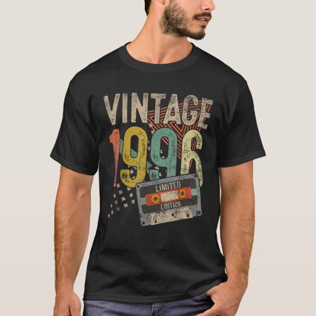 T-shirt Rétro Anniversaire 30 ans Classique Né en 1996 (Devant)