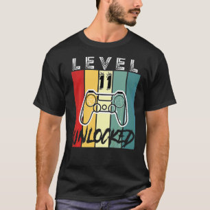 T-shirt Retro Anniversaire Jeu Vidéo 11 Ans Niveau Gamer