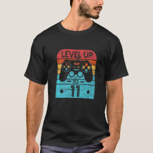 T-shirt Retro Anniversaire Jeu Vidéo 11 Ans Niveau Gamer