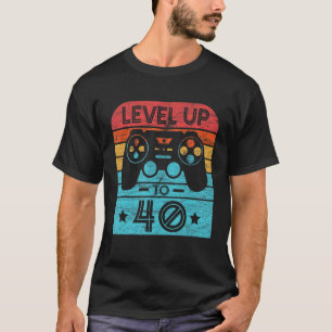 T-shirt Retro Anniversaire Jeu Vidéo 40 Ans Niveau Gamer