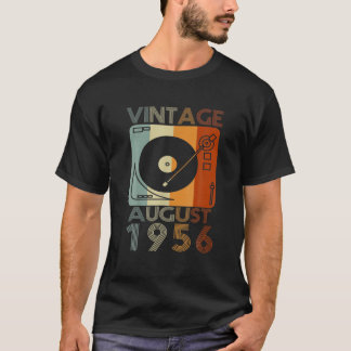 T-shirt Rétro Août 1956 T 65E Cadeau Anniversaire 65 Ans O