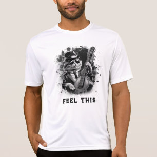 T-shirt *~* Retro AP91 Basse Guitare Lecteur Musique Chat