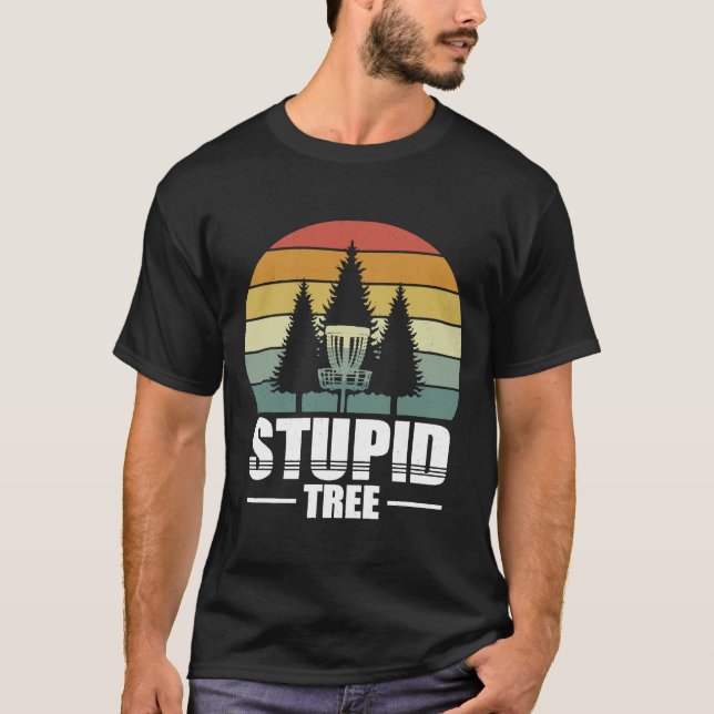 T-shirt Rétro Arbre Stupide Disque Golf Lecteur 2 (Devant)