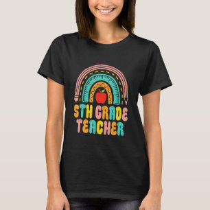 T-shirt Retro Arc-en-ciel 5e classe Mousse d'enseignant Re