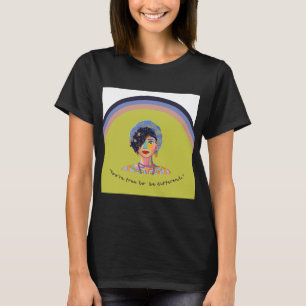 T-shirt rétro arc-en-ciel inspirant pour femmes