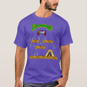 T-SHIRT RETRO ARCADE LEMINGS PIXEL ART ILLUSTRATION