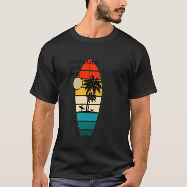 T-shirt Retro Arizona Cattail Cove State Park Surfboarders (Devant)