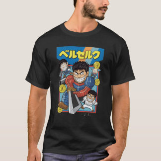 T-shirt Retro Armored Swordsman – Classic Manga Game Style