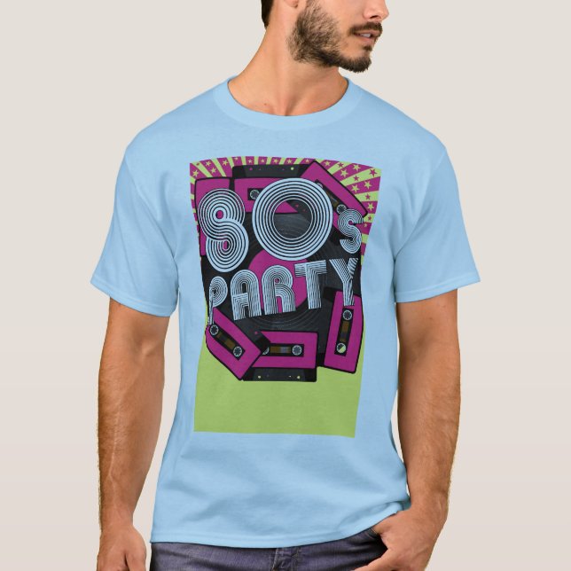 T-shirt Rétro arrière - plan de partie (Devant)