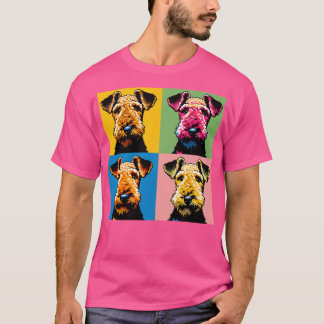 T-shirt Retro Art Airedale Terrier Cute Puppy