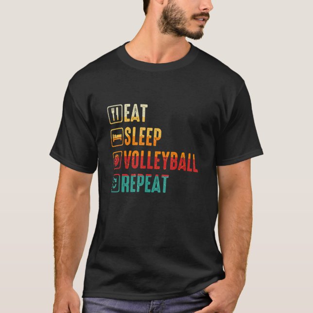 T-shirt Retro Athletic Volleyball Team Sport Net Spike 50 (Devant)