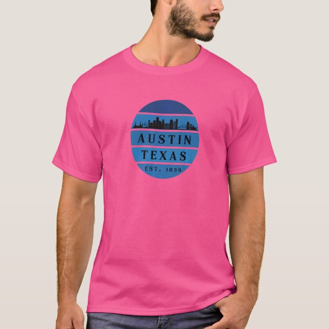 T-shirt Retro Austin Texas Vintage Sunset (Devant)