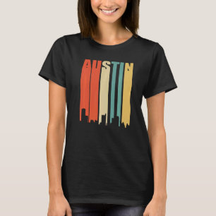 T-shirt Retro Austin Vintage Skyline Cityscape Texas Tx A