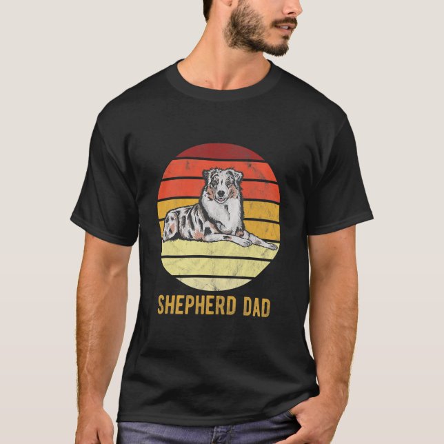 T-shirt Retro Australian Dog Shepherd père de chien père d (Devant)