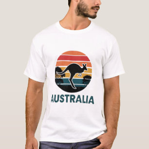 T-shirt Retro Australian Sunset Animal sauter Kangaroo