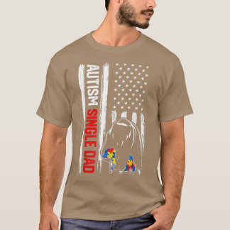 T-shirt Retro Autism père célibataire ours drapeau américa