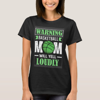 T-shirt Rétro Avertissement Basketball Maman Va hurler Lou