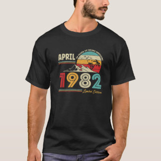 T-shirt Rétro Avril 1982 40 Ans Édition Limitée 40E