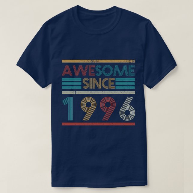 T-shirt Retro Awesome depuis 1996 27e anniversaire 27 ans  (Design devant)