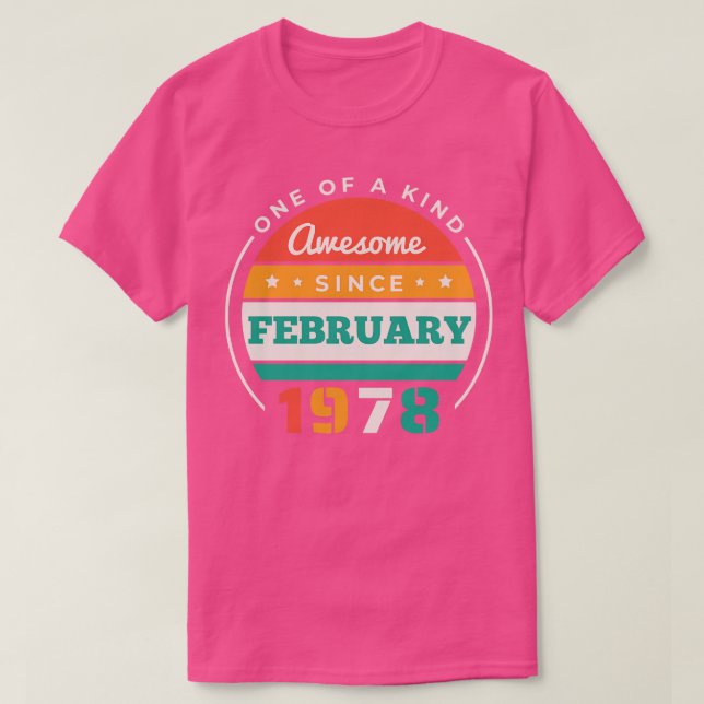 T-shirt Retro Awesome depuis février 1978 Anniversaire Vin (Design devant)