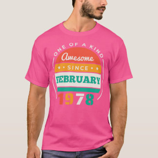 T-shirt Retro Awesome depuis février 1978 Anniversaire Vin