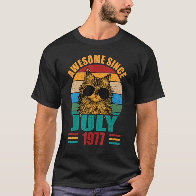 T-shirt Rétro Awesome depuis juillet 1977 45e anniversaire (Devant)