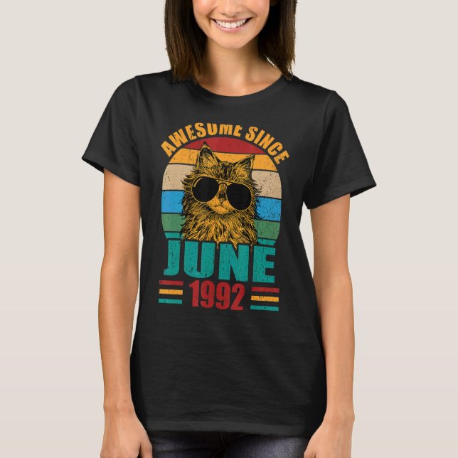 T-shirt Retro Awesome depuis juin 1992 30e anniversaire 30 (Devant)