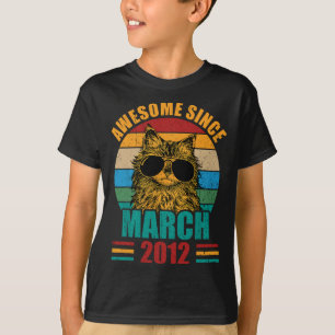 T-shirt Retro Awesome depuis mars 2012 10e anniversaire 10