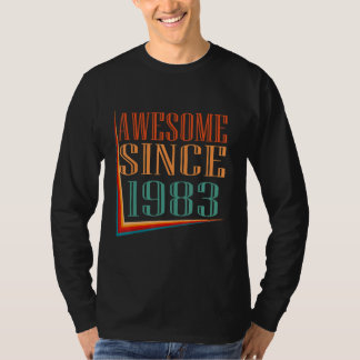 T-shirt Retro Awesome Since 1983 39th Birthday