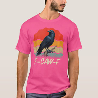 T-shirt Rétro awF Oiseau Noir Corbeau Drôle Corbeau Oiseau